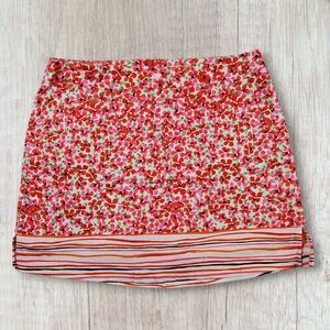 Lady Hagen Women's Skort Size 6 Stunning Floral Print Skirt Pockets Pink Green